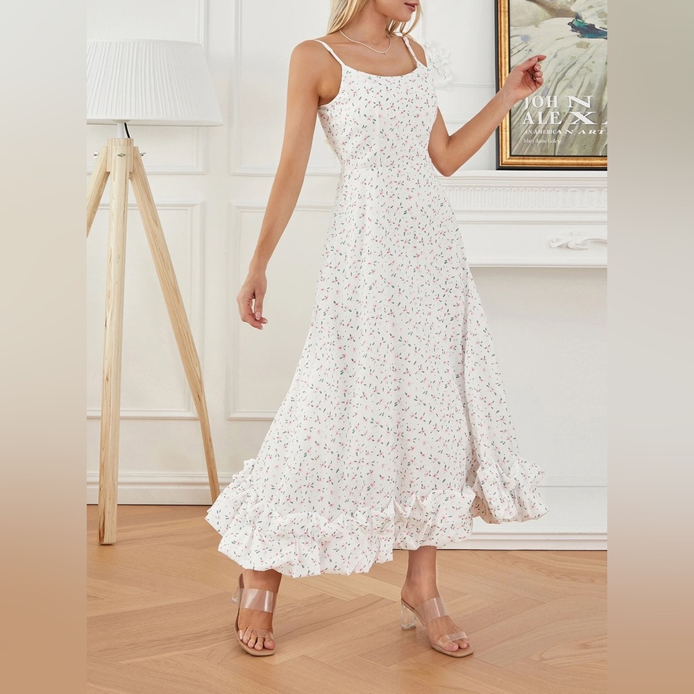 Floral White Maxi Dress